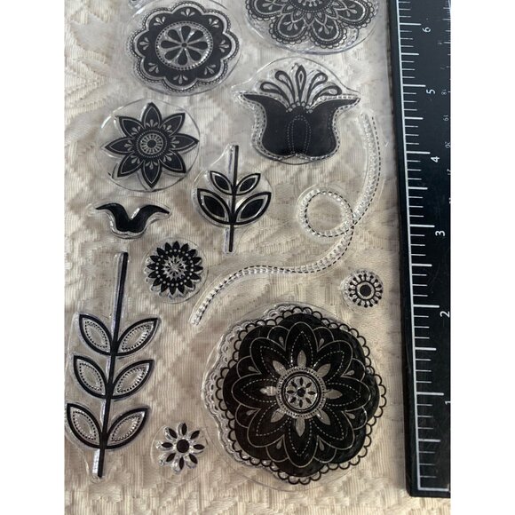 Floral-Themed Clear Cling Stamps Set DIY Crafting Scrapbooking - Picture 6 of 13